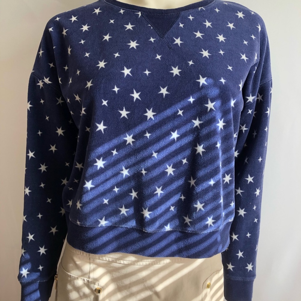 Pink Rose Blue Sweater Size- Small